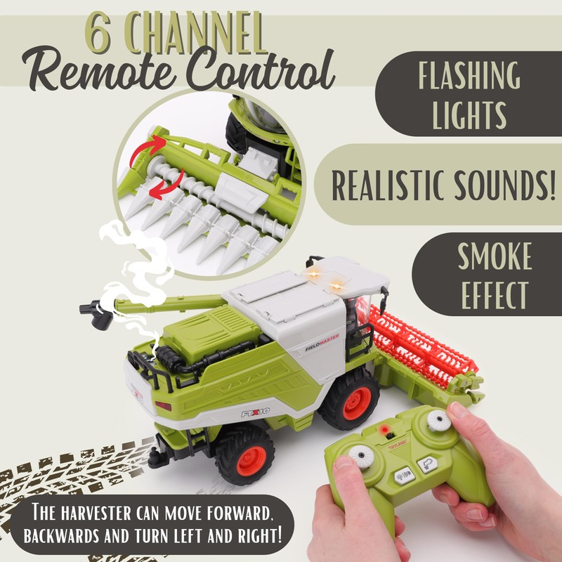 Toyland® 31cm (12") Remote Control Combine Harvester with Lights, Sound