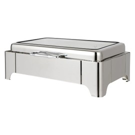Commercial Electric Chafing Dish Warmer Food Warmer Buffet Server Electric Catering Chafing Dishes 400W 9.5Qt 2-Pan Stainless Steel Chafer Dish with Glass Lid for Parties, Catering, Events