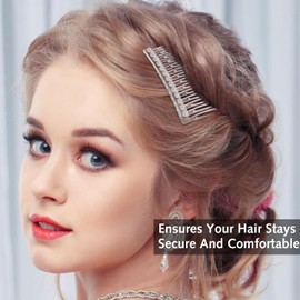 6 Pcs French Hair Side Combs, Women Hair Comb Accessories Set Plastic Twist Decorative Comb Hair Clips 3 Colors Bridal Wedding Veil Teeth Hair Combs for Women Bridal Fine Hair