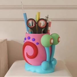 OrganiMax Cute Cartoon Snail – Multifunctional Desktop Storage Organizer, Funny Resin Desk Decor Gift