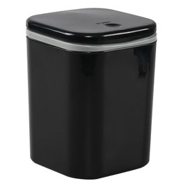 Guankan 2 L Tiny Countertop Garbage Bin, Mini Plastic Desktop Trash Bin with Push Button, Black
