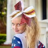 6PCS Glitter Cheer Bow Large Cheer Bows Rhinestones Hair Bows