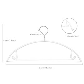 Nature Smile 20 Pack Non-Slip Suit Hanger,Coat Jacket Hangers,Sweater Hangers,PVC-Coating Metal Hangers for Pants,Shawls,Belts,Bras - Dimple & Crease Free T-Shirt Hangers,White Color…