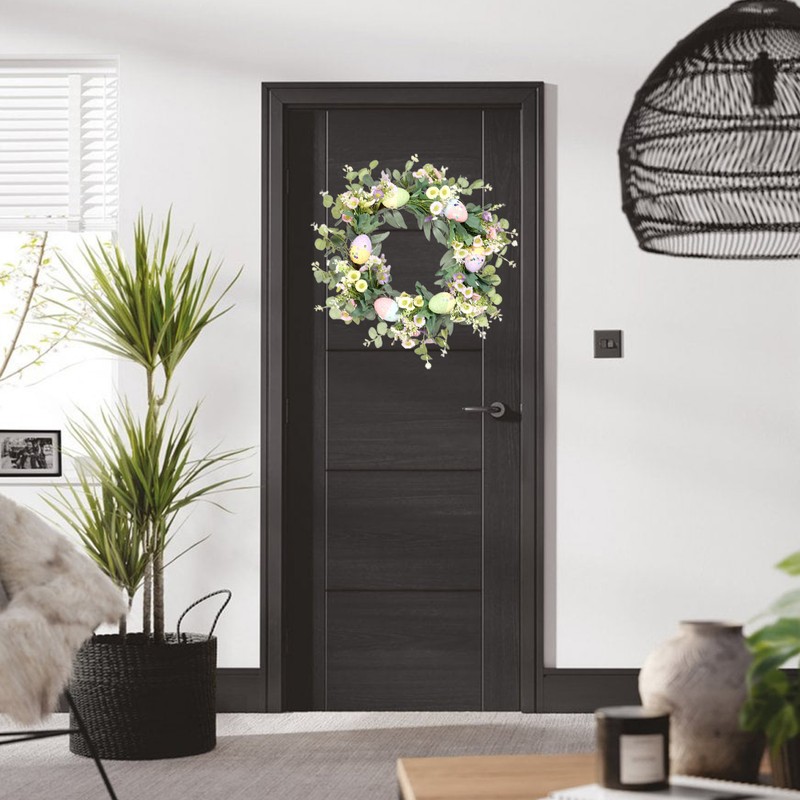 Easter Wreath Easter Eggs Daisy Garland Simulation Plants Door Hanger