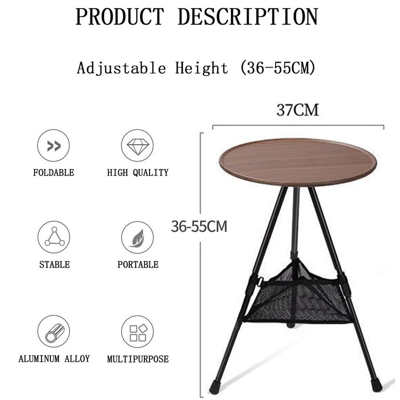 BININBOX Small Portable Outdoor Folding Table with Carry Bag, Height