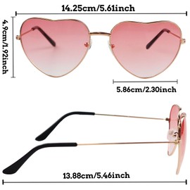 Fofuyim 2 Pairs Retro Fancy Dress Glasses - Round and Heart Hippy Specs, 60's 70's Festival Sunglasses