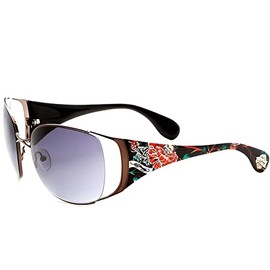 ED HARDY Lola Black Sunglasses with Leather Case