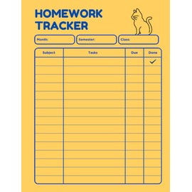 Homework Tracker Assignment Tracker, School Students Boys and Girls