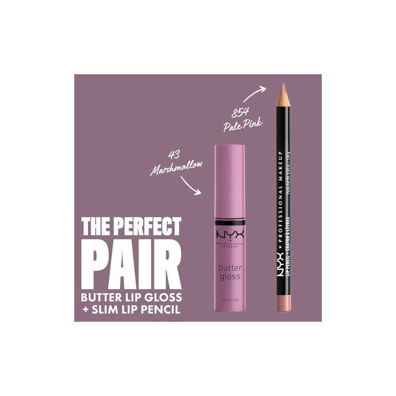 NYX PROFESSIONAL MAKEUP Butter Gloss, Non-Sticky Lip Gloss - Marshmallow