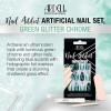Ardell Nail Addict Artificial Nails, 75887 Green Glitter Chrome