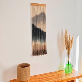 Knots & Beyond 'Mini' Collection, Macrame Wall Hanging, Dip Dye Fiber Art Wall Art, Tie Dye Tapestry, Boho Wall Decor for Above Couch, Headboard, Living Room Decor Wall, Woven Macrame Art, Quantity 1,