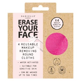 Danielle Creations Erase Your Face Eco Friendly Reusable Make Up Remover Pads, x 4 Pink and Purple Multipack…