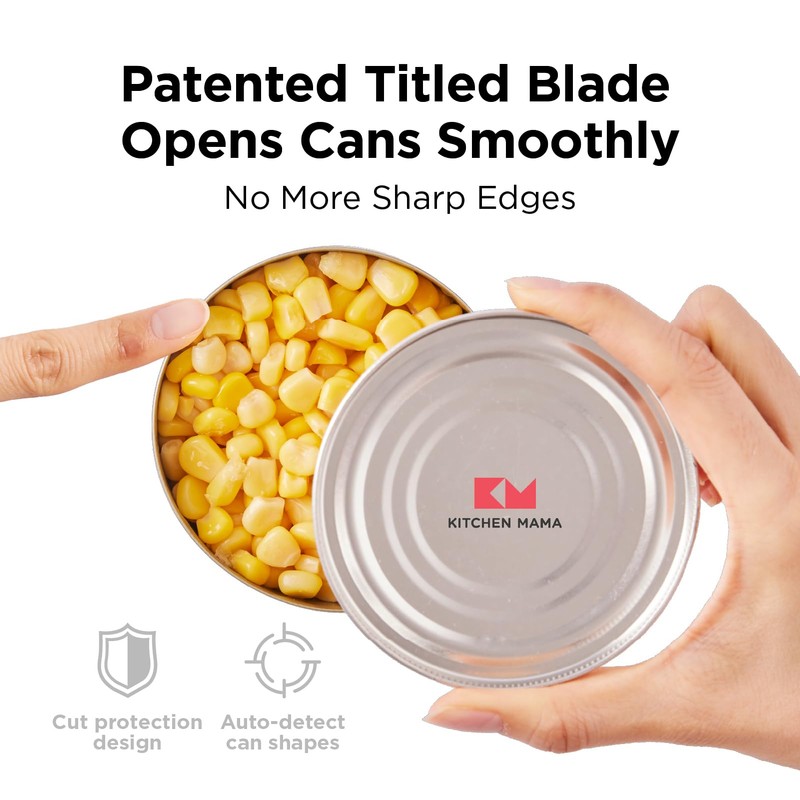 Kitchen Mama One-To-Go Electric Can Opener: One Touch, Auto Stop,