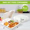 ECOLipak 50 Pack Clamshell Take Out Food Containers, 100% Compostable