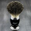 Black and metal colour base shaving brush with pure black