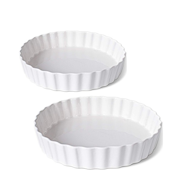 DELLING Set of 2 Tart Pans, 9.5 inch Quiche Pan,