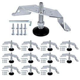 POWERTEC Corner Leveling Feet 12PK, Heavy Duty Adjustable Furniture Feet for Vanity/Shelves/Cabinet/Furniture, with Non-Marring Pads (71157-P3V)