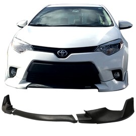 Front Bumper Lip Compatible With 2014-2016 Toyota Corolla L & Le Models Only Unpainted Black Spoiler Splitter Valance Fascia Cover Guard Protection Conversion by IKON MOTORSPORTS, 2015