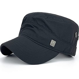 REDSHARKS Men Women Outdoor Sport Quick Dry Cadet Army Cap Adjustable Waterproof Military Hat Flat Top Baseball Sun Cap Black