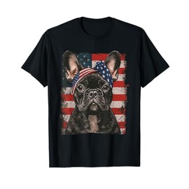 French Bulldog Patriotic 4th Of July USA American Flag Women Men T-Shirt