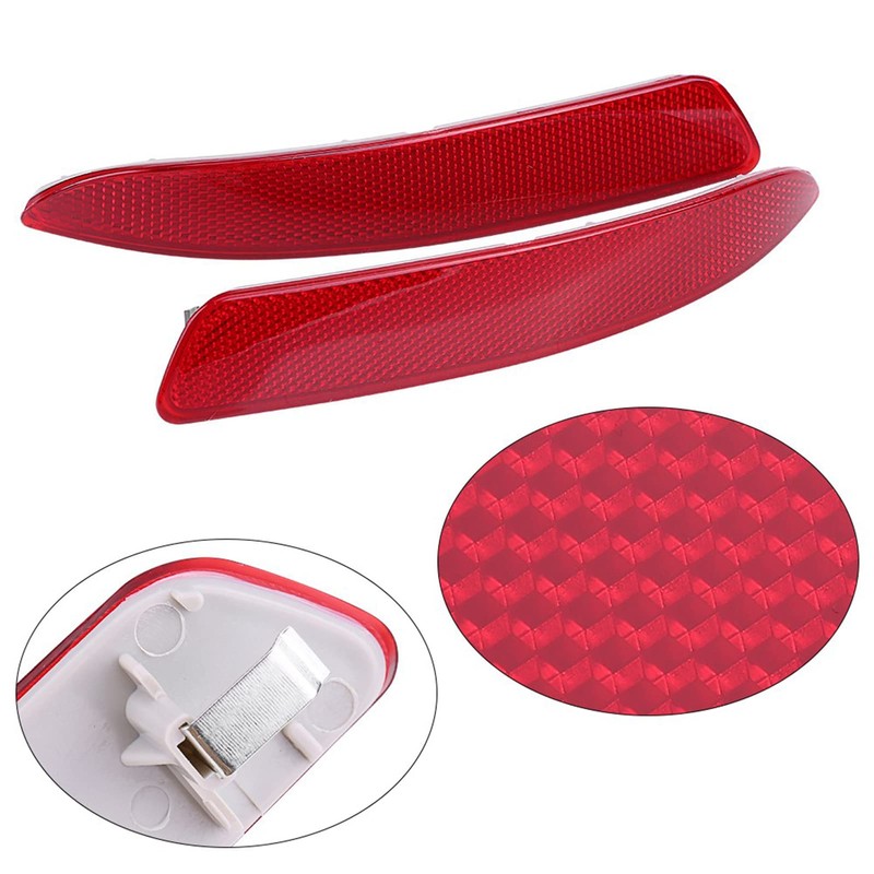Rear Bumper Reflector Set High Quality Waterproof Red Lens for