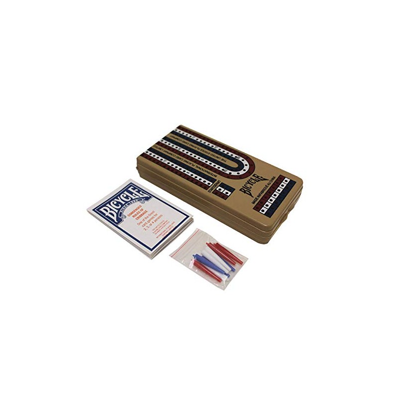 Cribbage Board by Bicycle 3-Track Colour Coded Plastic Folding Cribbage