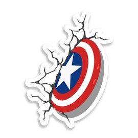 America Superhero Captain Shield Star Sticker Decal Notebook Car Laptop 4"x5.5"
