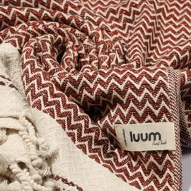 Luum® Hammam Towel Large 90 x 200 cm Beach Towel XXL Sauna Towel Bath Towel Yoga Towel Shower Towel Beach Towel Sauna Towel Travel Towel Turkish Towels Women Men 100% Cotton Red