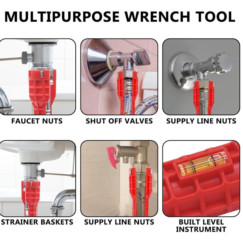 Mr.Gadget's Solutions 14-in-1 Multifunctional Faucet Sink Wrench Tool - Plumbing