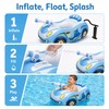Kids Inflatable Car Pool Float with Removable Canopy & Water