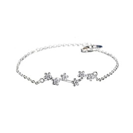 Niaspi Dainty Blossom Branch Bracelet for Women Silver Plated Hypoallergenic Decoration Stacking Bracelets Adjustable Cherry Floral Leaves Birthday Mothers Day Statement Jewelry