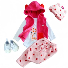Reborn Baby Doll Clothes Giraffes Outfit for 17-22 Inch Newborn Baby Doll, Baby Doll Clothes Accessories fit 17-22 Inch Reborn Dolls Girls&Boy Baby Clothing with Shoes