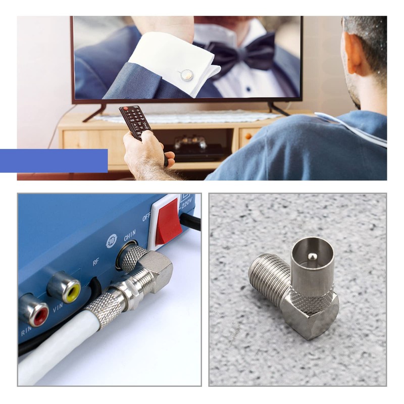 eMagTech 10Pcs TV Aerial Coaxial Female to Male Right Angle