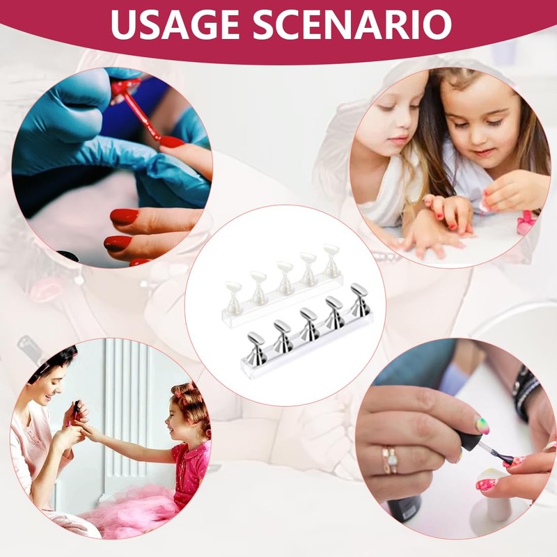 KEQAR 2pcs Nail Racks Nail Clips Nail Practice Clips Nail
