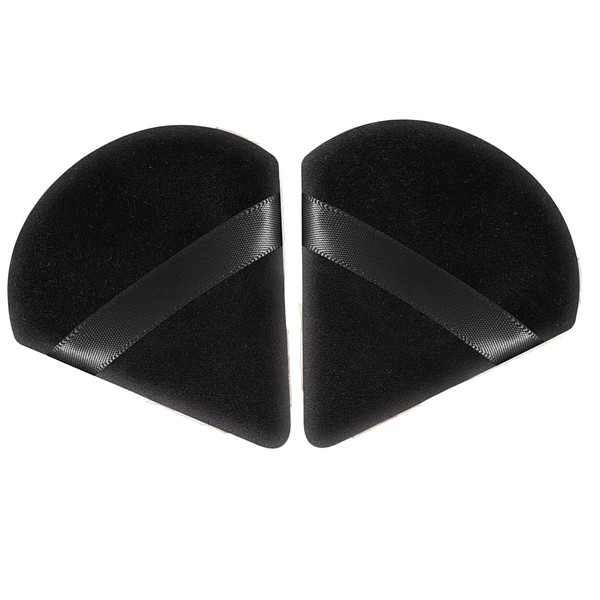 LAACASA 2 Pcs Powder Puff Face Triangle Powder Puffs Soft & Reusable Foundation Makeup Puff with Strap, Dry & Wet Makeup Powder Puff, Makeup Sponge Perfect for Pressed Powder (Black)