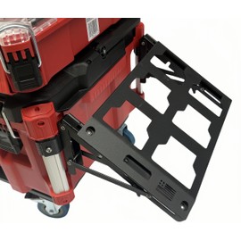 VELCKING for Milwaukee Packout Compatible Foldable Side Mount Rack Heavy Duty Side Storage Organizer, Wall & Floor Installation, 100LB Capacity, Toolbox Accessory(black, 2)