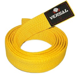 VERSAL Martial Arts Karate Belt, 100% Cotton Professional Training Grading Ranking Belts for Judo, Bjj, Taekwondo, Jiu Jitsu Coloured Belt (Yellow, 240cm)