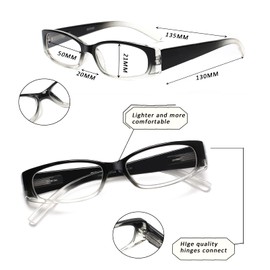 5 Pack Spring Hinge Reading Glasses Rectangular Fashion Quality Readers for Men and Women (color, 3.00, multiplier_x)
