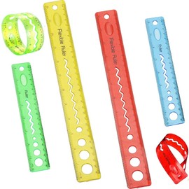 30CM/12inch Flexible Rulers, 20CM/8Inch Straight Shatterproof Rulers Bendable Rubber Plastic Rulers Transparent Plastic Ruler,Flexi Folding Rulers for School,Classroom,or Office