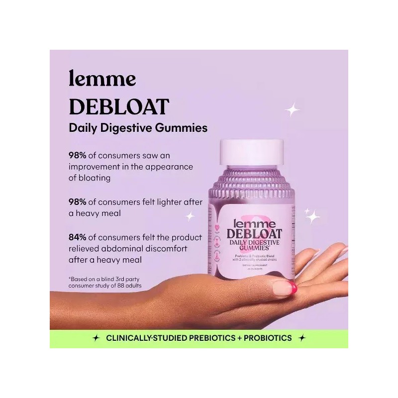 Kardashian Lemme Debloat Gomitas Digestivas 60 Piezas Sabor Zarzamora