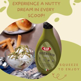 Alma Gourmet Sicilian Pistachio Topping Sauce Imported From Italy | Premium Quality Pistachio Topping Ideal For Ice Cream, Waffles, Pancakes, Crepes, Pastries, Cakes, Overnight Oats, Pistachio Latte | 17.6oz (500g) (Pack of 3)