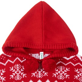 BOBOYOYO Cape for Girls Hooded Cable Knit Poncho Sweaters Kids Shawl Sweater Toddler Holiday Pullover for 3-12 Years Child