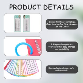 Times Tables Flash Cards, Multiplication Flash Cards, 1-12 Times Tables with 2 Dry Erase Markers, Educational Math Flashcards for Grades 1 to 3 Multiplication Family Fun Math Games, 15 Cards