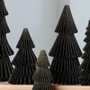 Honeycomb paper Black Set of 5 trees, minimalist Christmas tabletop