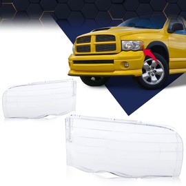 PIT66 Headlight Cover Compatible with 2002 2003 2004 2005 Dodge Ram 1500 2500 3500 Clear