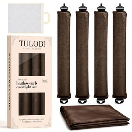 TULOBI Rizos sin calor durante la noche, 4 varillas rizadoras de terciopelo jumbo sin calor con bufanda de satén y bolsa de malla, rizadores de pelo p