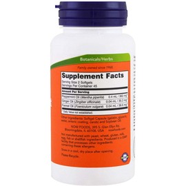 NOW Supplements, Peppermint Gels with Ginger & Fennel Oils, Enteric Coated, Digestive Support*, 90 Softgels