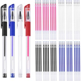 JANYUN 8 Pieces Heat Erasable Pens for Fabric with 52 Refills Fabric Marking Pens Fabric Markers for Quilting Sewing DIY Dressmaking Fabrics Tailors Chalk (60)