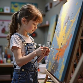 Wiltec Airbrush Gun Type HS-30-1, Air Brush with 0.3 mm Nozzle and Liquid Cup 7 ml, Precise Airbrush Gun for Nails, Tattoo, Model Making