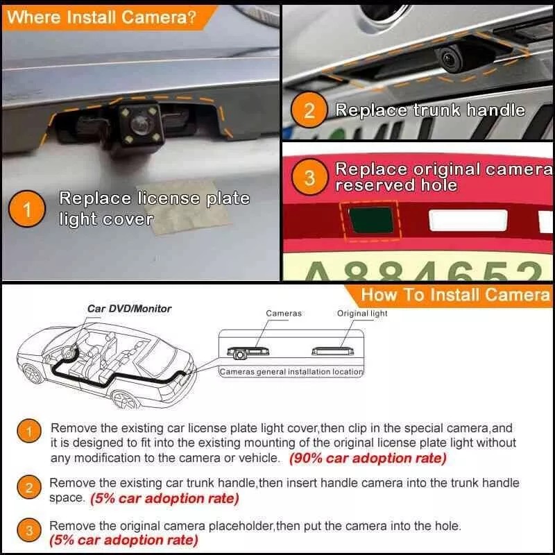 Unbranded Car Reverse Rear View Backup Camera For Volkswagen Touareg